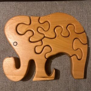 Thick Wooden Elephant 5 Piece Jigsaw Puzzle